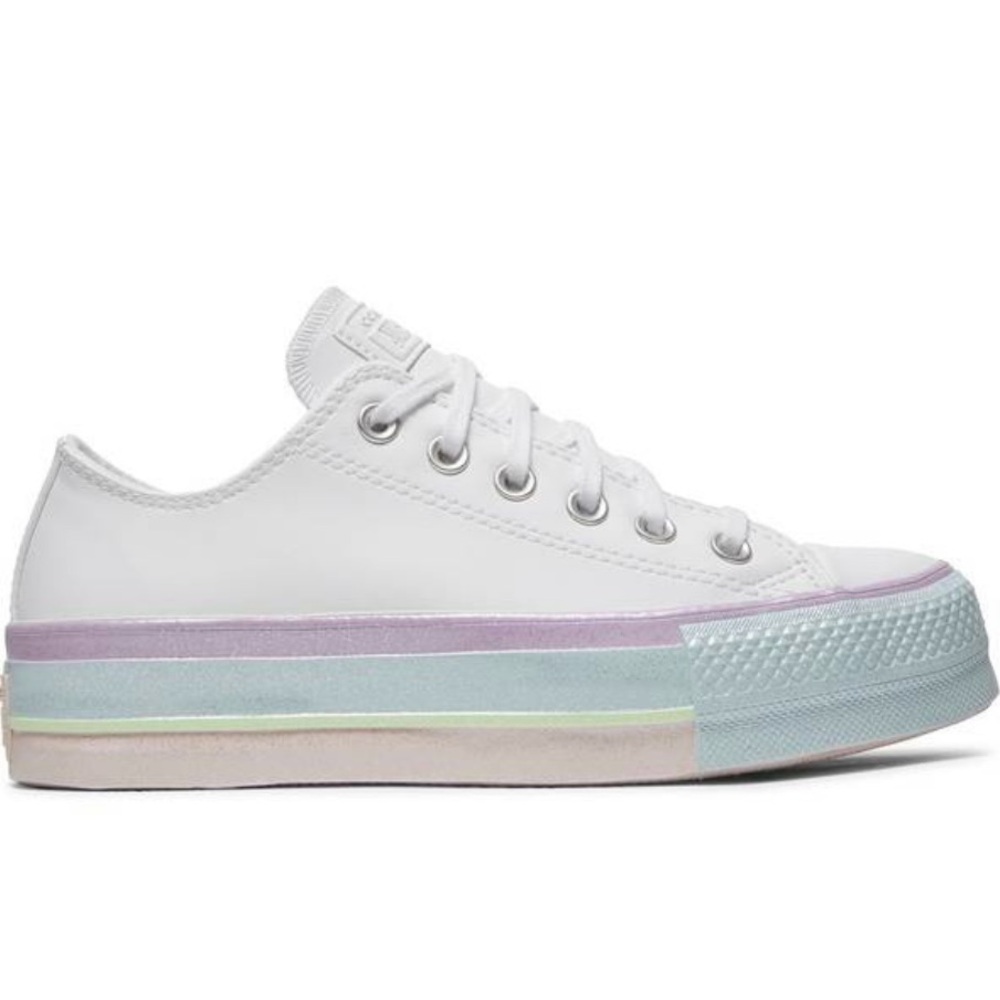 Women’s Chuck Taylor All-Star Lift Ox Platform Shoes Pastel Glitter Rainbow